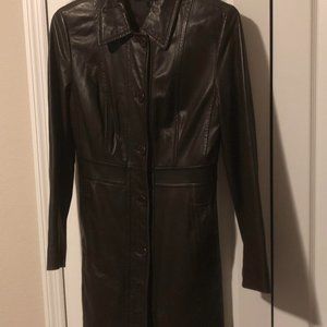 Jones New York Brown Leather Coat